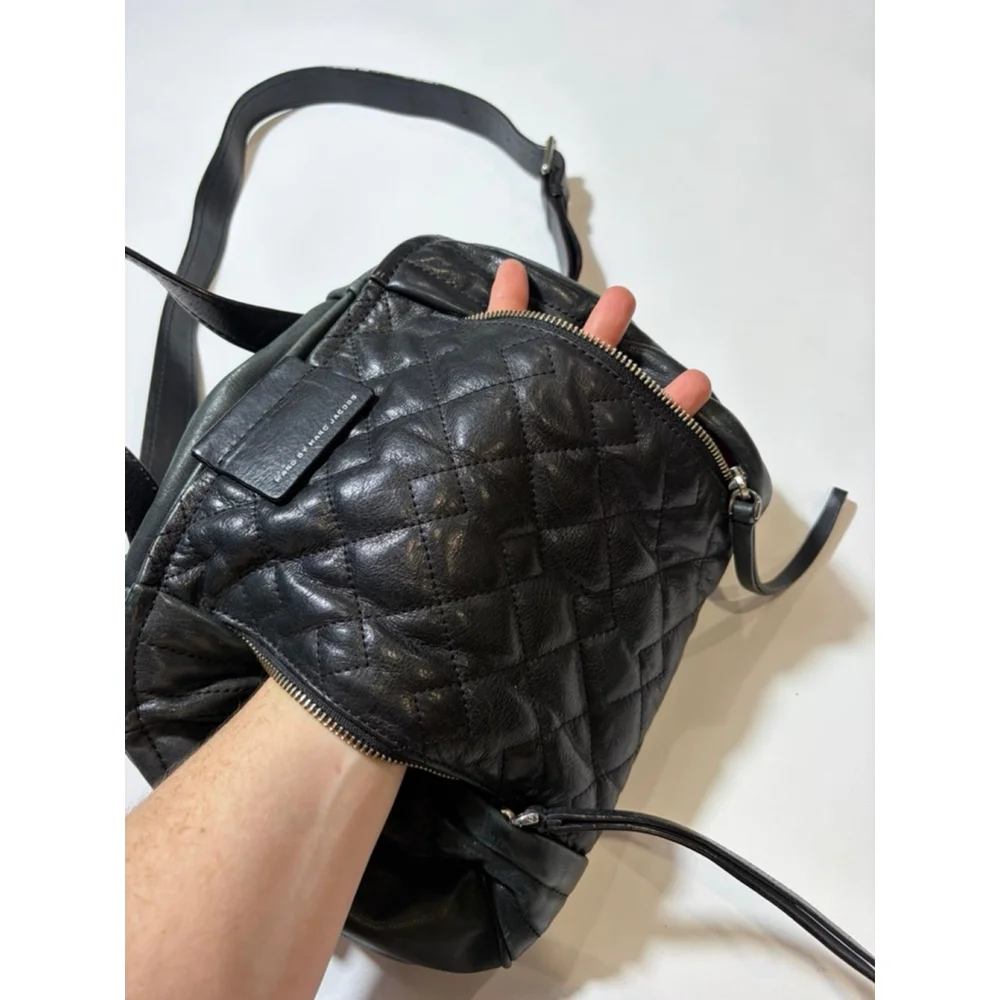 Marc by Marc Jacobs Black Quilted Leather Satchel Crossbody Bag - Picture 11 of 16